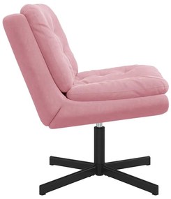 Cadeira Relaxante Giratória Rosa 63 x 75 x 76 cm Veludo