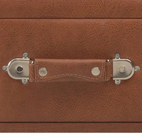 Mesa de centro 80x40x46 cm couro artificial castanho