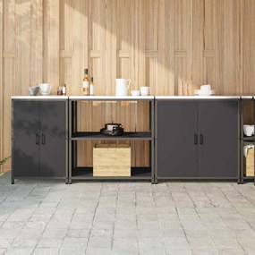 vidaXL Conjunto de Armazenamento para Cozinha 3 pcs Preto