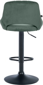Banco alto Milet em veludo com estrutura preta 85-106 x 47 x 48 cm Verde