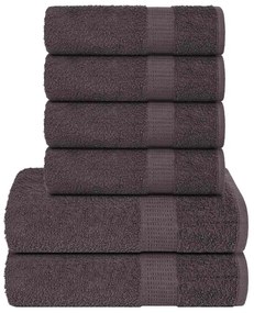 vidaXL 6pcs Conjunto de toalhas FROGN 360 g/m² antracite