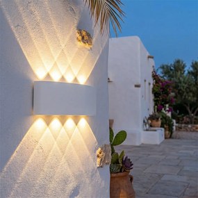 Candeeiro de parede exterior branco com LED 10 luzes IP54 - Silly
