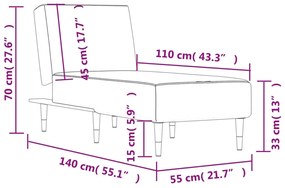 Chaise longue veludo azul