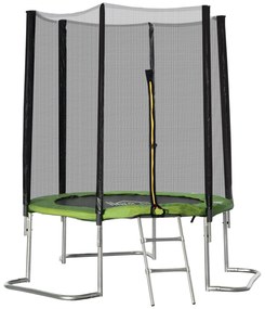 Trampolim de Jardim Ø223cm Trampolim para Crianças Adultos com Superfície de Salto Ø137cm Rede de Segurança Cobertura de Bordas e Escada para