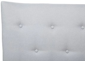 Cama de casal em tecido cinzento claro 140 x 200 cm SAVERNE Beliani