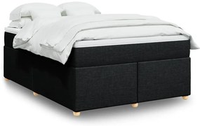Cama com molas/colchão 140x200 cm tecido preto