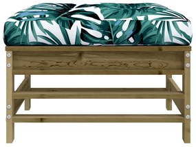 Apoios de pés p/ jardim c/ almofadões 2 pcs pinho impregnado