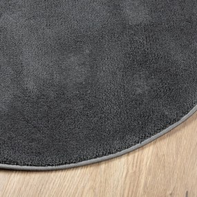 Tapete de pelo curto OVIEDO Ø 120 cm antracite