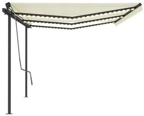 Toldo automático c/ LED e sensor de vento 6x3,5 m cor creme