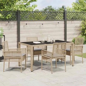 Conjunto de Jantar para Jardim 5 pcs Bege 150 x 90 x 75 cm