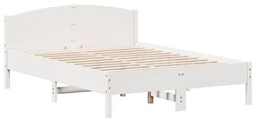 Cama sem colchão 160x200 cm madeira de pinho maciça branco