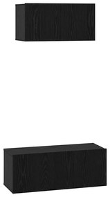 Conjunto de móvel de TV 2 pcs Carvalho preto 80 x 30 x 30 cm