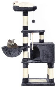 Arranhador Gatos 55 x 40 x 138 cm com torre alta cinzento fumado