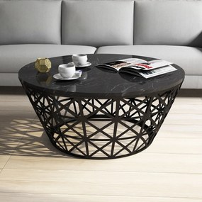 Mesa de Centro Stil – Preto – 90 cm x 38 cm x 90 cm
