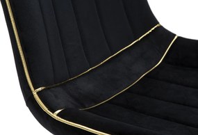 CONJUNTO DE 2 CADEIRAS PARIS PRETO E DOURADO 51X59X79 CM