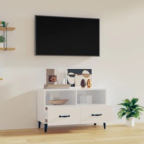 Móvel de TV Calibro com 2 Gavetas e Prateleiras de 80 cm - Branco Bril