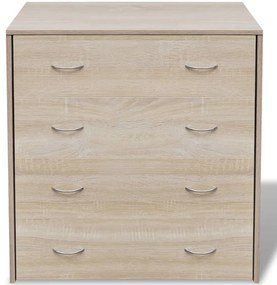 Aparador com 4 gavetas 60 x 30,5 x 71 cm carvalho