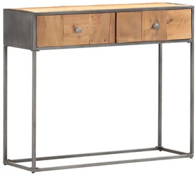 Mesa consola 90x30x75 cm madeira recuperada maciça