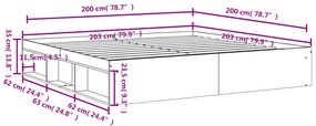 Estrutura de cama 200x200 cm cinza cimento