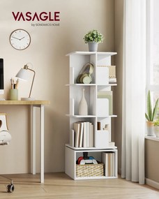 Estante 40 x 40 x 124,6 cm giratória 360° com compartimentos abertos e 4 níveis Coleção Custos Branca