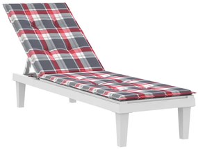 Almofadão cadeira de terraço (75+105)x50x4 cm xadrez vermelho