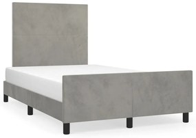 vidaXL Estrutura de cama sem colchão cinza claro Veludo