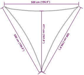 Para-sol estilo vela 160 g/m² 5x5x5 m PEAD castanho