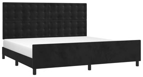 Estrutura de cama sem colchão 200x200 cm veludo preto