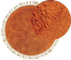 Tapete redondo de algodão laranja ⌀ 140 BITLIS Beliani