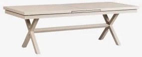 Rectangular Extensible Dining Table In Aluminum Karena Tapioca Bege & 240 - 300 X 100 Cm - Sklum