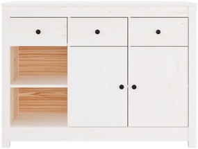 Aparador 100x35x74 cm madeira de pinho maciça branco