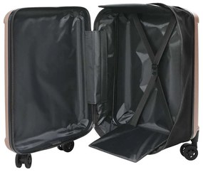 Mala Dobrável Casco Duro 24'' Rosa Dourada 43x27x66 cm ABS