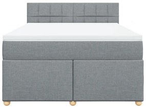 Cama com molas/colchão 140x200 cm tecido cinzento-claro