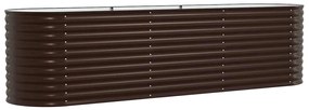 Horta Elevada vidaXL Castanho 320x80x81 cm Aço Galvanizado