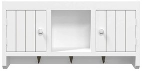 Armário de chaves 40x8,5x20 cm derivados de madeira/aço branco