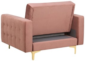 Poltrona reclinável em veludo rosa ABERDEEN Beliani