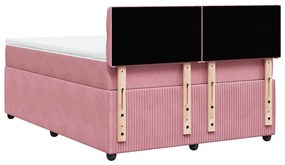 Cama com molas/colchão 140x190 cm veludo rosa