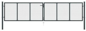 vidaXL Portão de jardim em rede aço galvanizado 400x150 cm cinzento