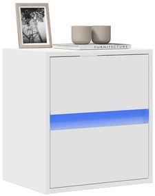 Móvel de parede para TV com luzes LED 41x31x45 cm branco