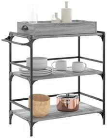 Carrinho cozinha 81,5x41x92,5 cm derivados madeira cinza sonoma