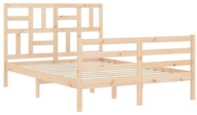 Estrutura de cama com cabeceira 120x200 cmmadeira maciça