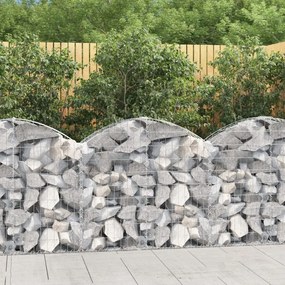 153424 vidaXL Cesto gabião arqueado 100x30x80/100 cm ferro galvanizado