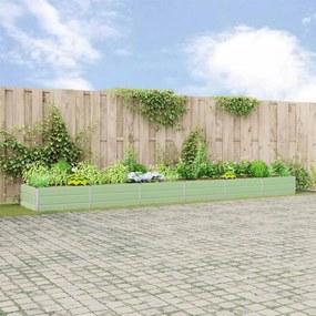 vidaXL Floreira Verde Pastel 195 x 100 x 45 cm Aço Galvanizado