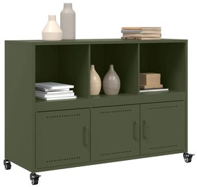 Aparador 100,5x39x72 cm aço verde-azeitona