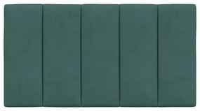 Almofadão de cabeceira 90 cm veludo verde-escuro
