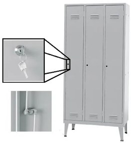 Cacifos Metálicos Triplo 3 Cacifos 1700x900x500mm Chave