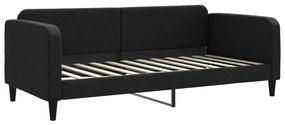 Sofá-cama com gavetão e gavetas 90x200 cm tecido preto