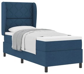 Cama Box com Colchão - Azul, 80x200 cm, Tecido