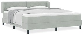 Cama Box com Colchão vidaXL Cinza Claro 180x200 cm em Veludo