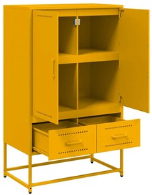 Móvel alto 68x39x111,5 cm aço amarelo mostarda